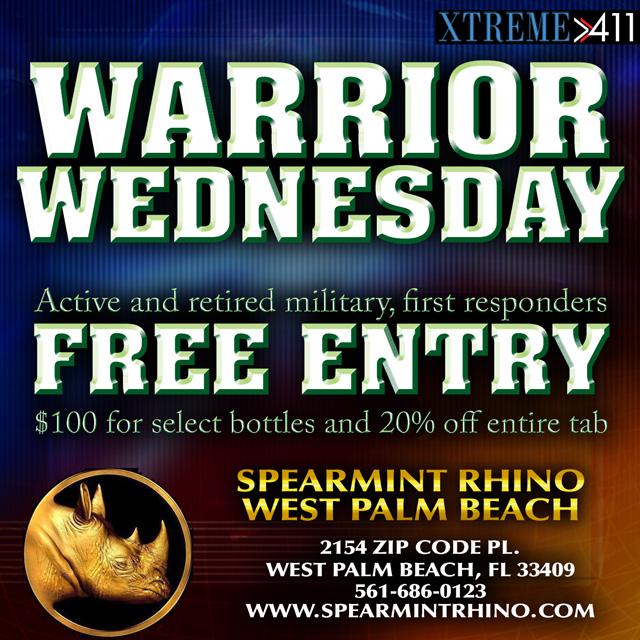 Warrior Wednesday at Spearmint Rhino West Palm, FL West Palm Beach